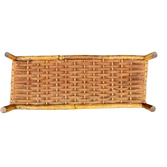 Vintage Bamboo Rattan Magazine Rack Mid Century Boho Woven Holder - Picture 3 of 6